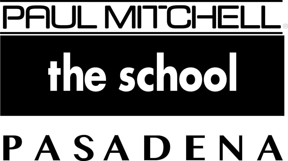 Logo of paul mitchell the school pasadena featuring the brand name in black and white typography.